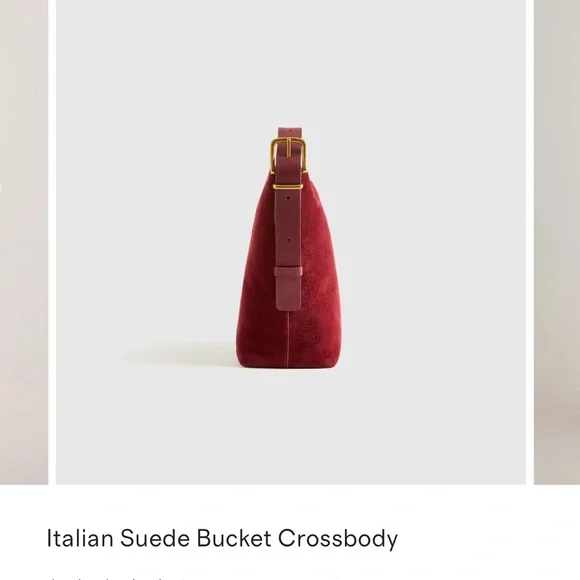 Quince Italian Suede Crossbody - Burgundy - Picture 3 of 7